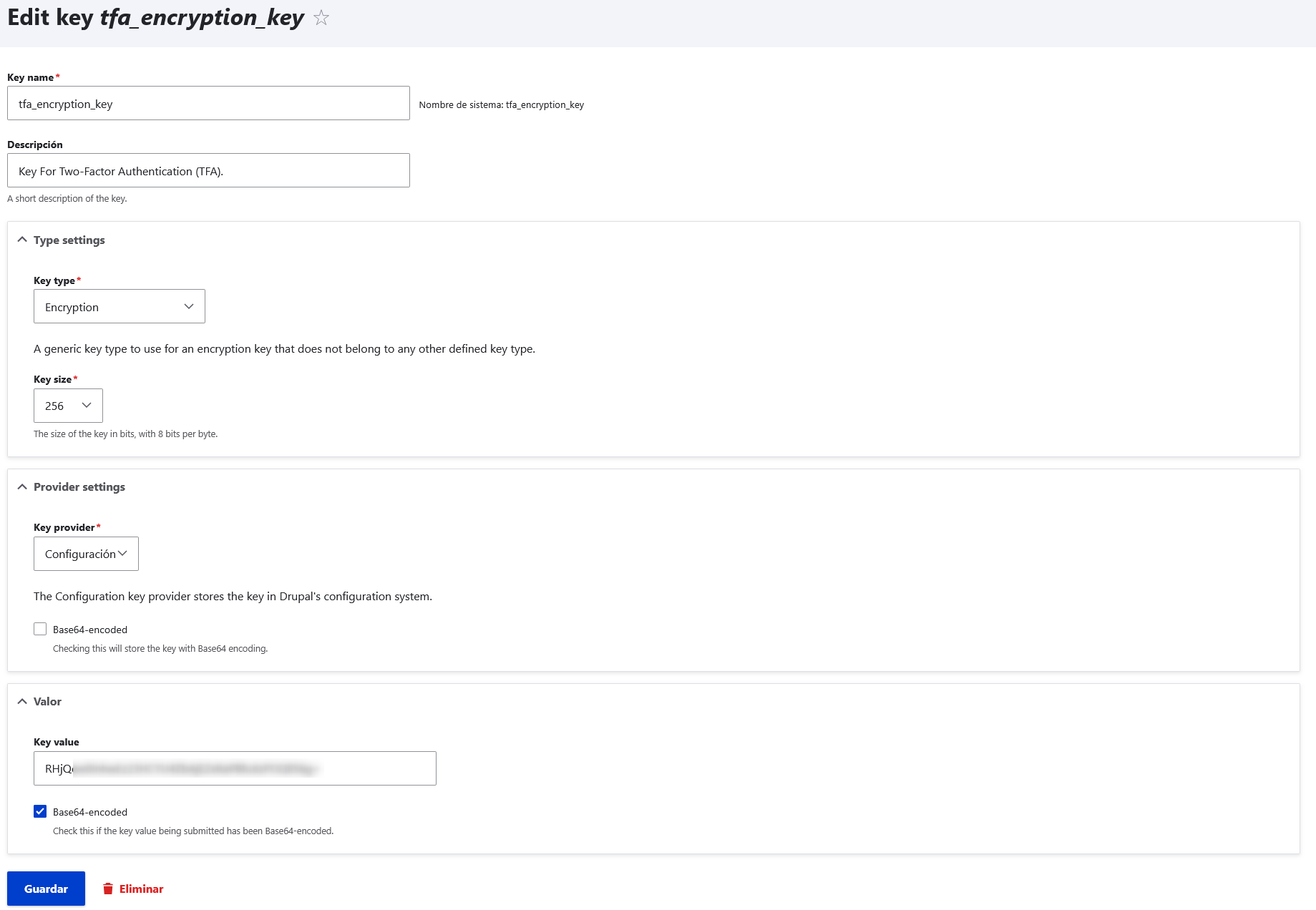 tfa encryption key