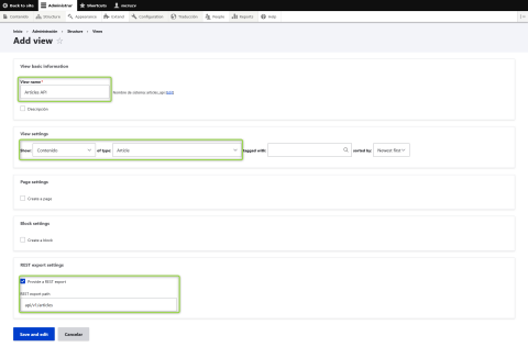 Views Config API